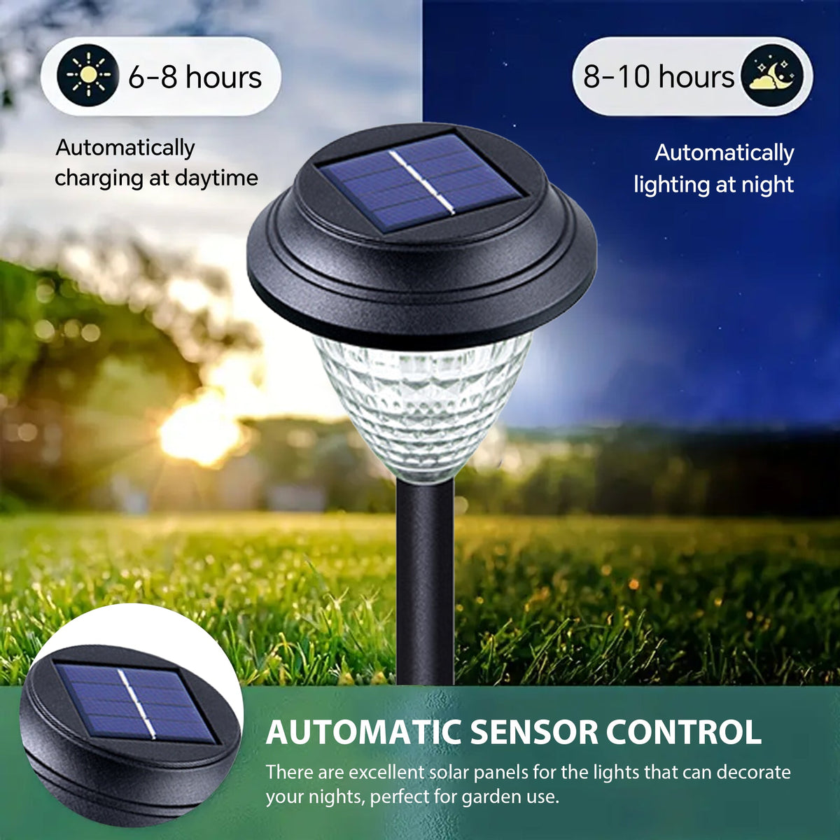 6/12Pcs  Solar Pathway Lights Waterproof Dynamic Pattern Landscape