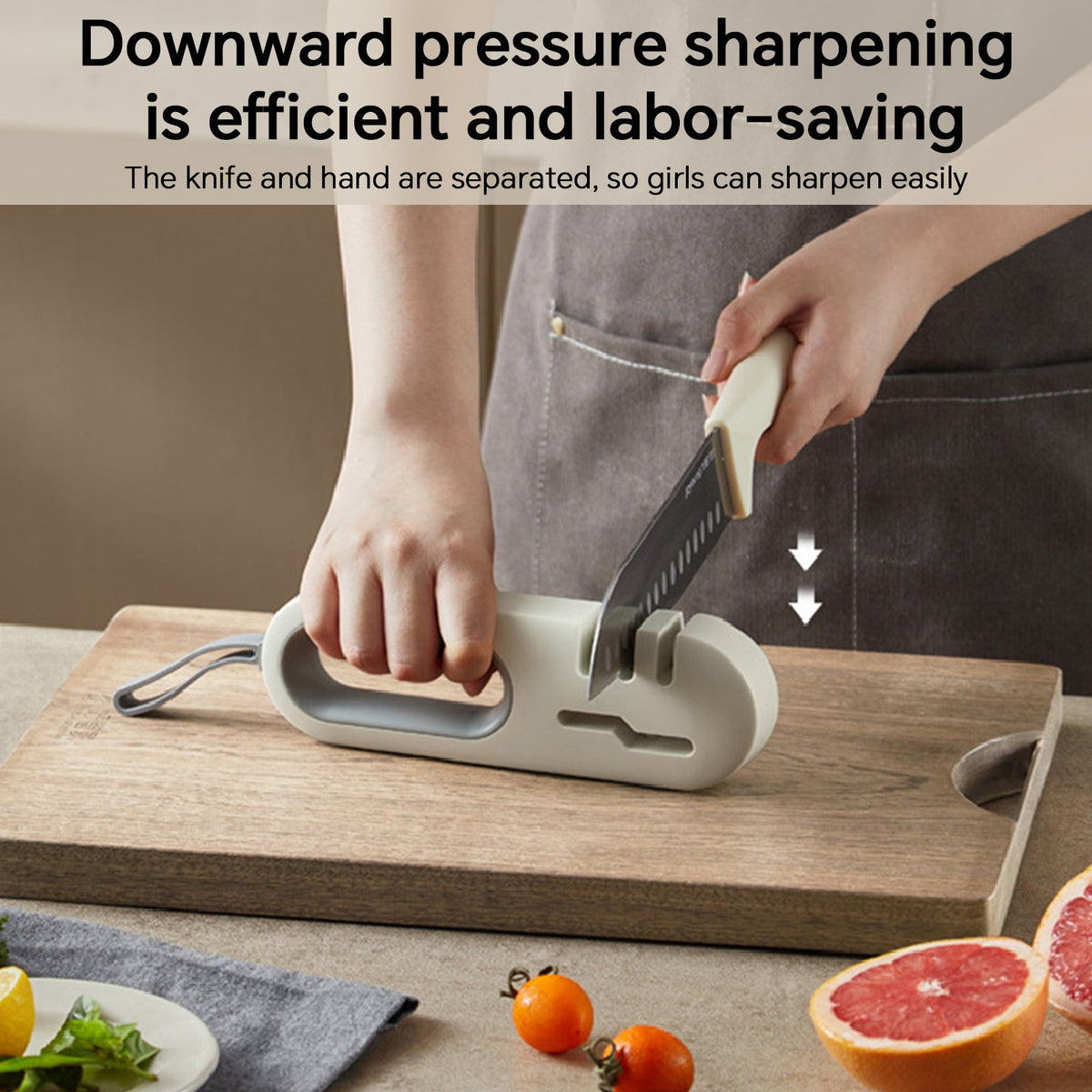 4 in 1 Kitchen Knife Sharpener Non-slip Multi-functional Knife &amp;