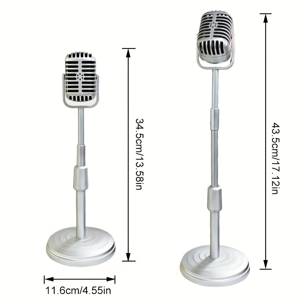 1pc, Simulation Retro Microphone Prop, Height Adjustable Classic Vintage Microphone Prop For Home Bar Office Ornaments Decoration, Holiday Party Gifts
