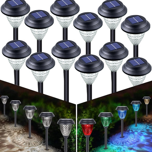 6/12Pcs  Solar Pathway Lights Waterproof Dynamic Pattern Landscape