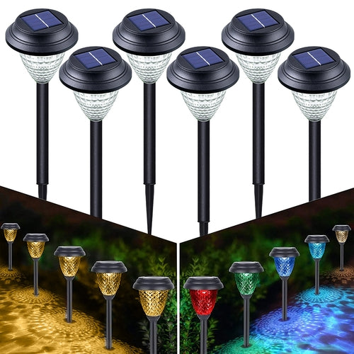 6/12Pcs  Solar Pathway Lights Waterproof Dynamic Pattern Landscape