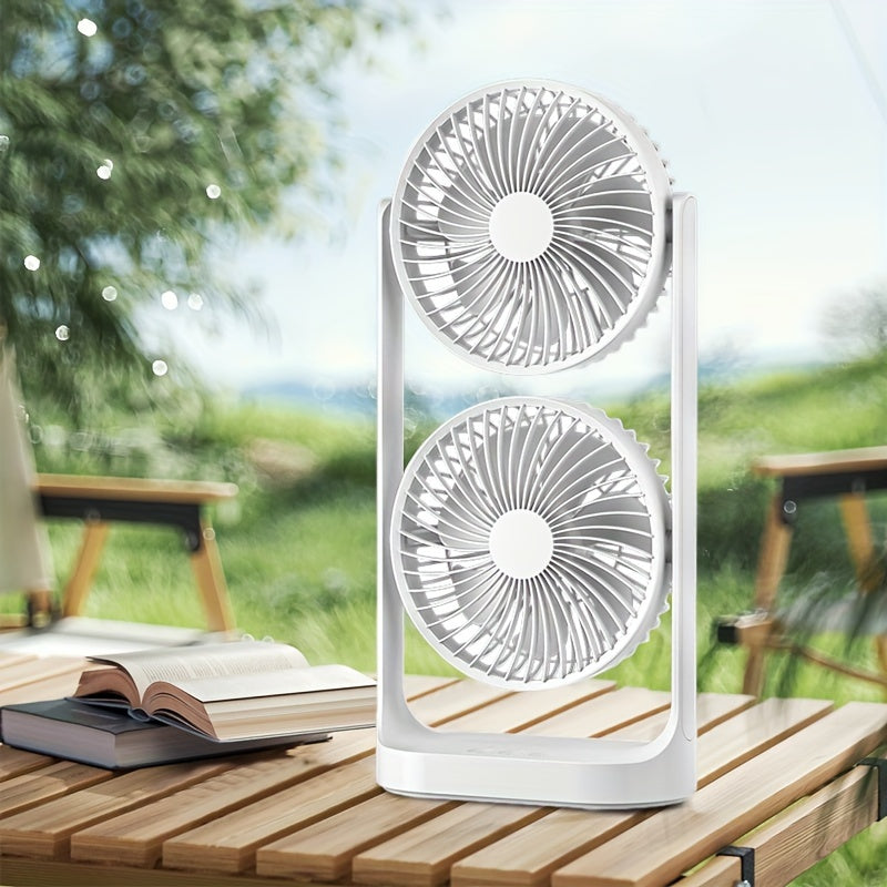 Quiet 8-Inch Portable Tower Fan with Oscillation - USB Rechargeable, 3-Speed Personal Cooling Desk Fan for Home, Office, and Travel