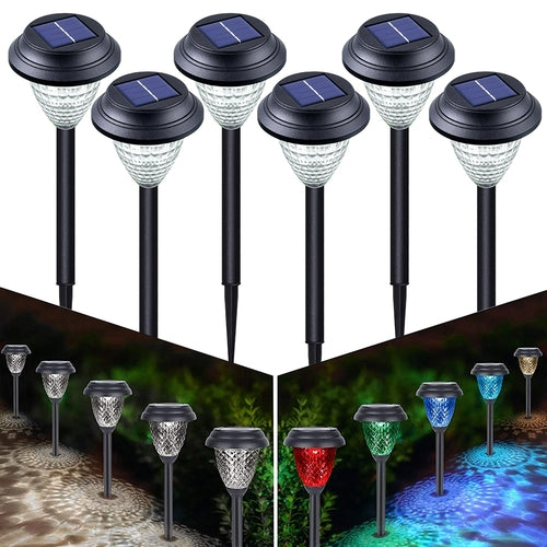6/12Pcs  Solar Pathway Lights Waterproof Dynamic Pattern Landscape