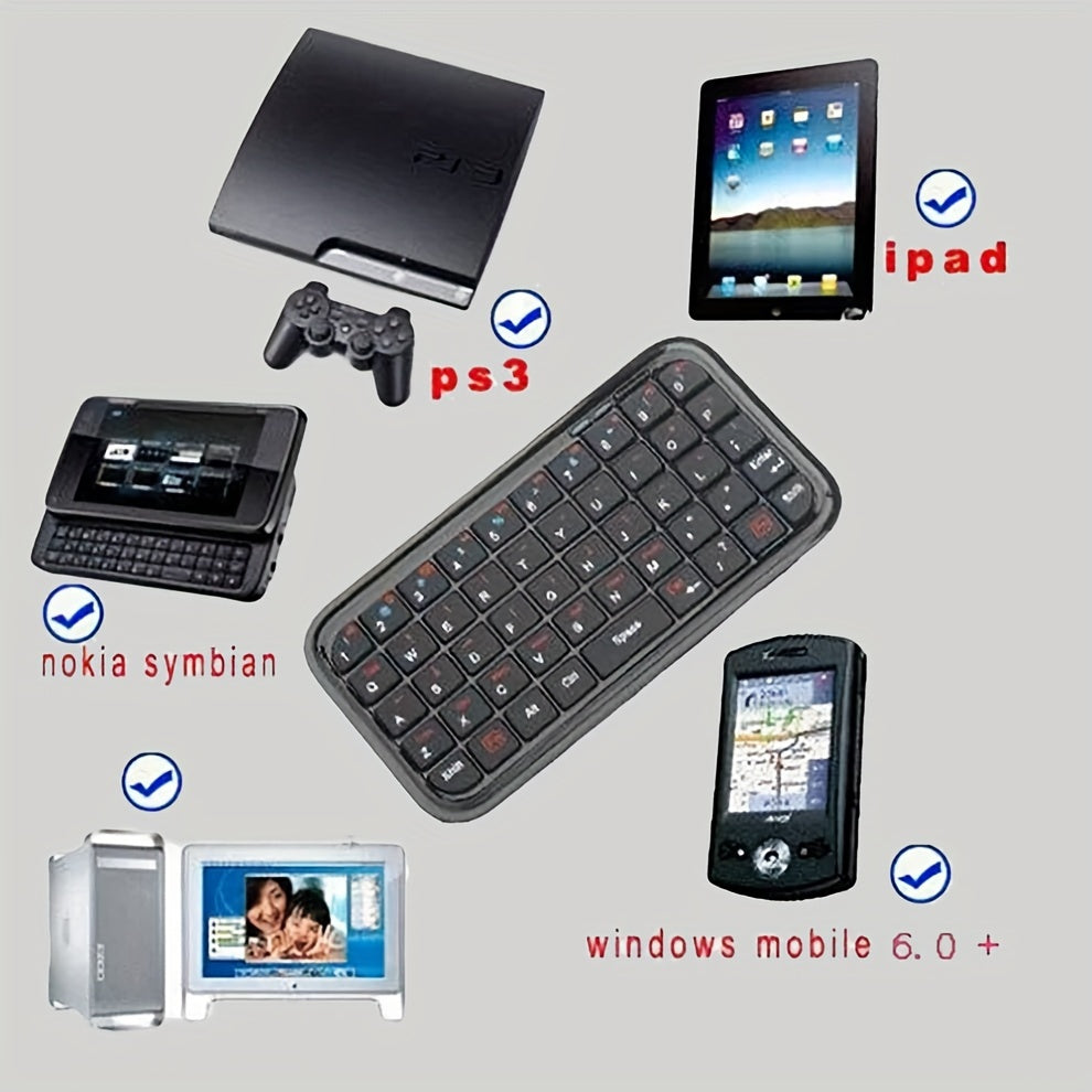 JOMAA Compact Wireless Keyboard - Slim, Rechargeable Wireless Music Keyboard with USB Charging Cable for Android &amp; Windows Devices