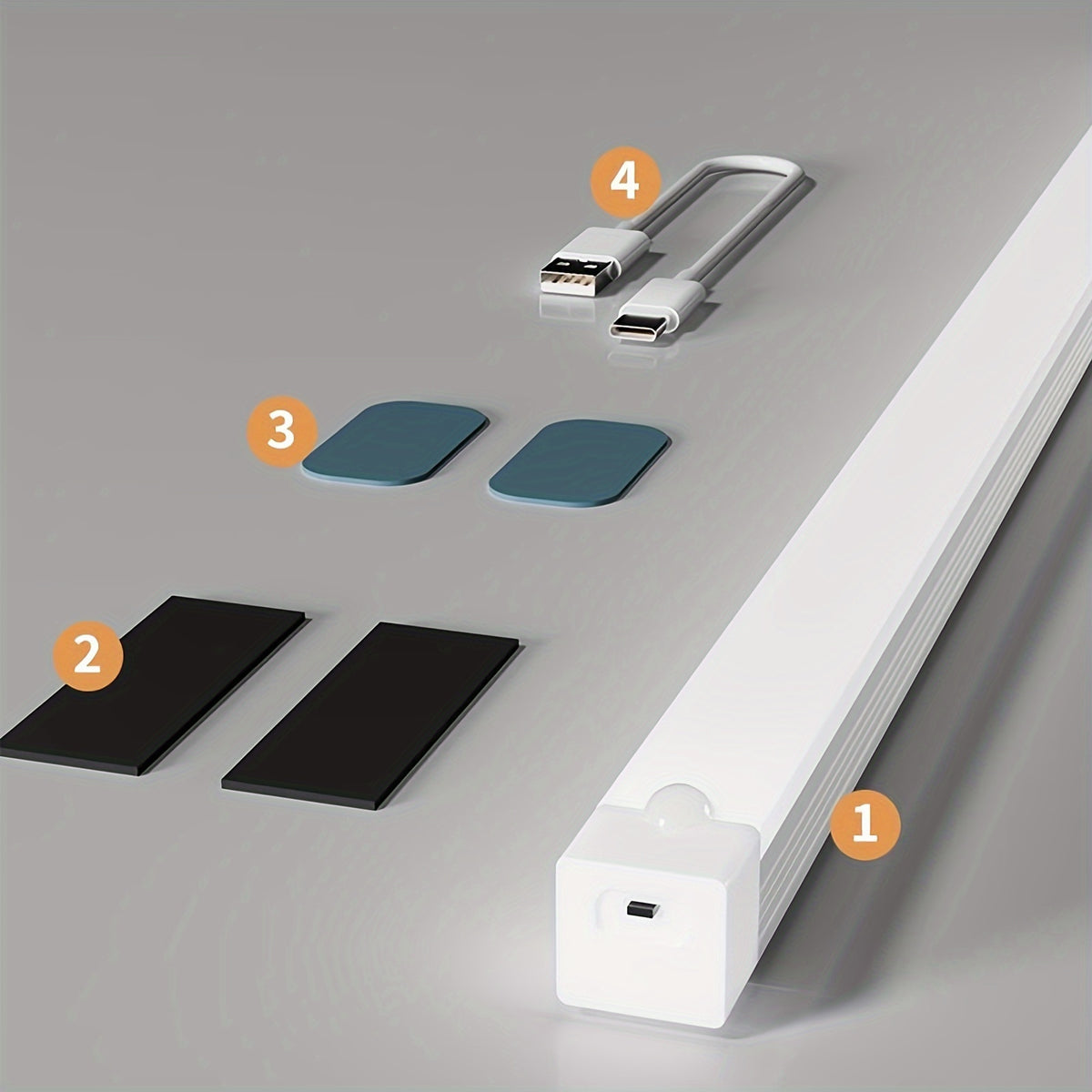 ROUTSHEL For Smart LED Motion Sensor Light Strip - USB Rechargeable, Wireless, with Self-Adhesive Pads for Easy Installation in Closets, Under Cabinets, Stairs &amp; More
