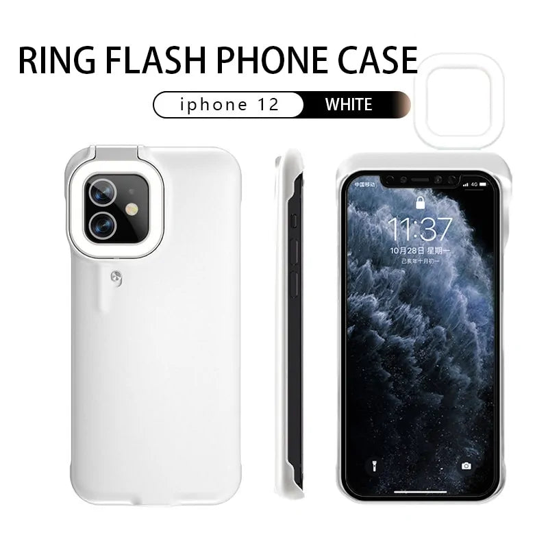 iPhone 12 Selfie Ring Light Phone Case - Stereotech