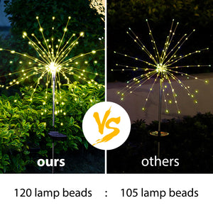4PCS 120 LED Multi Color Outdoor Firework Solar Garden Decorative