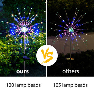 4PCS 120 LED Multi Color Outdoor Firework Solar Garden Decorative