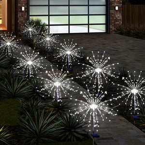 4PCS 120 LED Multi Color Outdoor Firework Solar Garden Decorative