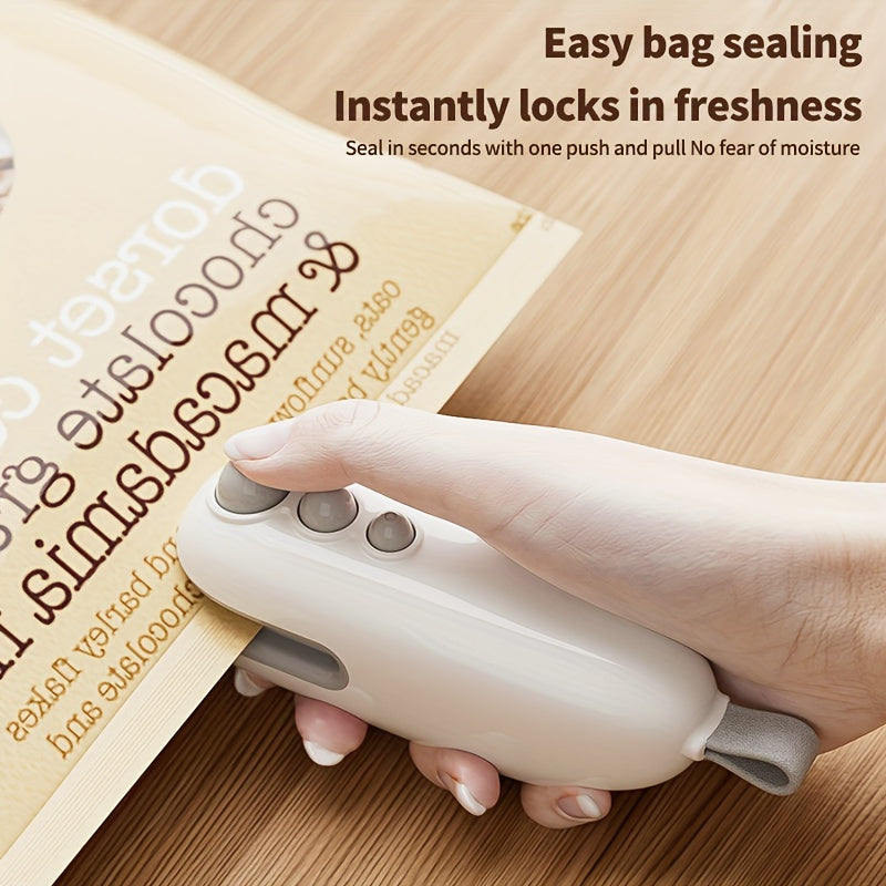 2024 Latest Upgraded Mini Snack Bag Sealer: USB Rechargeable 2-in-1 Bag Heat Sealer, Portable Heat Vacuum Sealer, Snack Moisture-proof Sealer, Food Storage Sealer