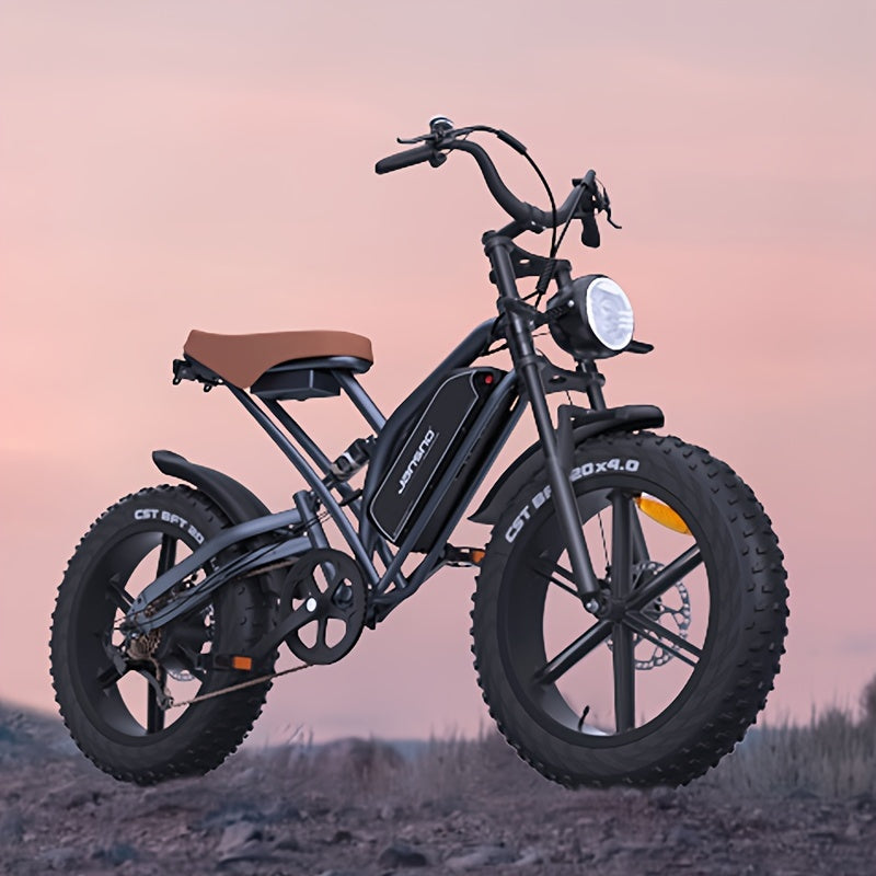 JANSNO Electric Bike 20&quot; X 4.0 Electric Bicycle For Adults With 500W Brushless Motor Long-Lasting 48V 14Ah Removable Battery Fat Tires Mountain Bike