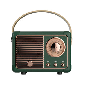 Retro Hifi Stereo Bluetooth V5.0 Speaker Portable Wireless Vintage Speaker Plastic 3W Full-Range 50Hz-20Khz Music Player
