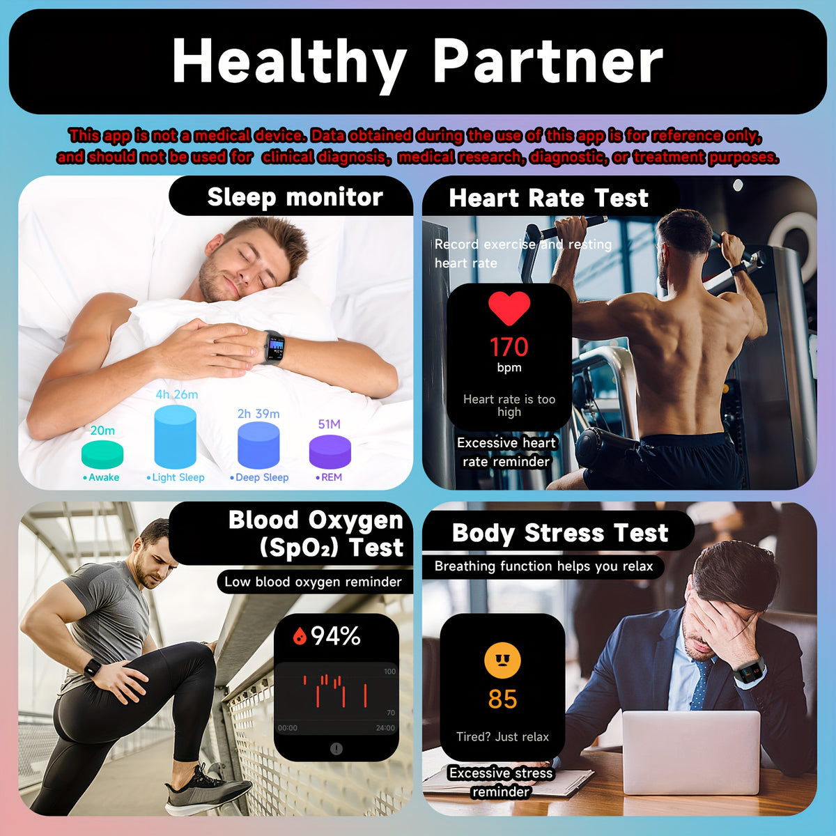 1 PC Smart Watch For Women Men, 1.8&quot; Fitness Tracker With Answer/Make Calls, 100 Sport Modes, Fitness Watch Compatible Android IPhone - Stereotech