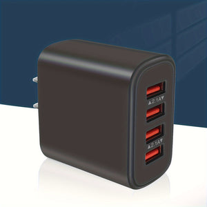 4-Port Fast Charging Cube - Wall Charger with Wide Compatibility for iPhone 14/13/12/11 Pro Max/10/SE/X/8 Plus and Samsung Galaxy S22/S21/S20 - Compact Power Block Charging Box Brick with Safe and Efficient Charging