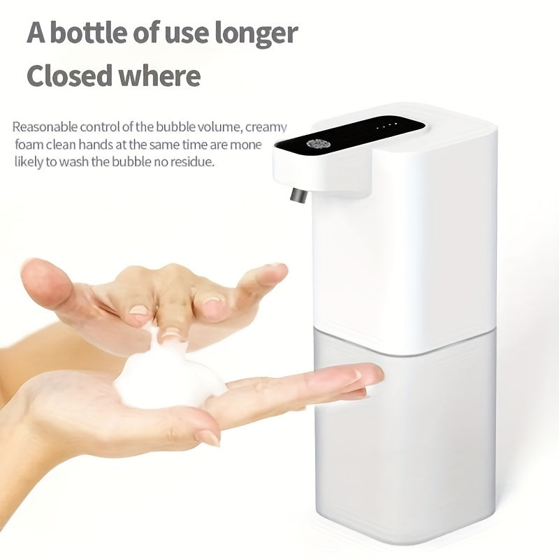 1pc Automatic Soap Dispenser, 400ml/14oz Touchless Sensor Foaming Soap Dispenser, USB Rechargeable, Hand Free Automatic Foam Liquid Soap Dispenser For Bathroom &amp; Kitchen