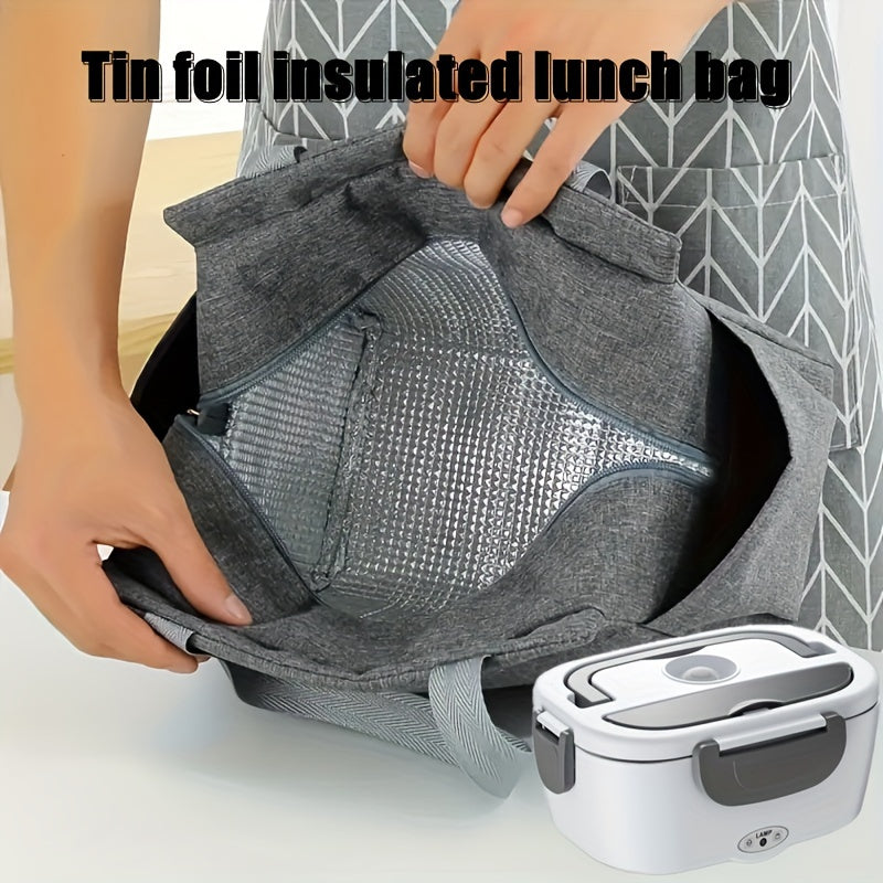 Electric Lunch Box Food Warmer, Portable For Car &amp; Home Leak Proof, Lunch Microwave Bento Box With Stainless Steel Container 50.72 Oz, 110V/12V/24V