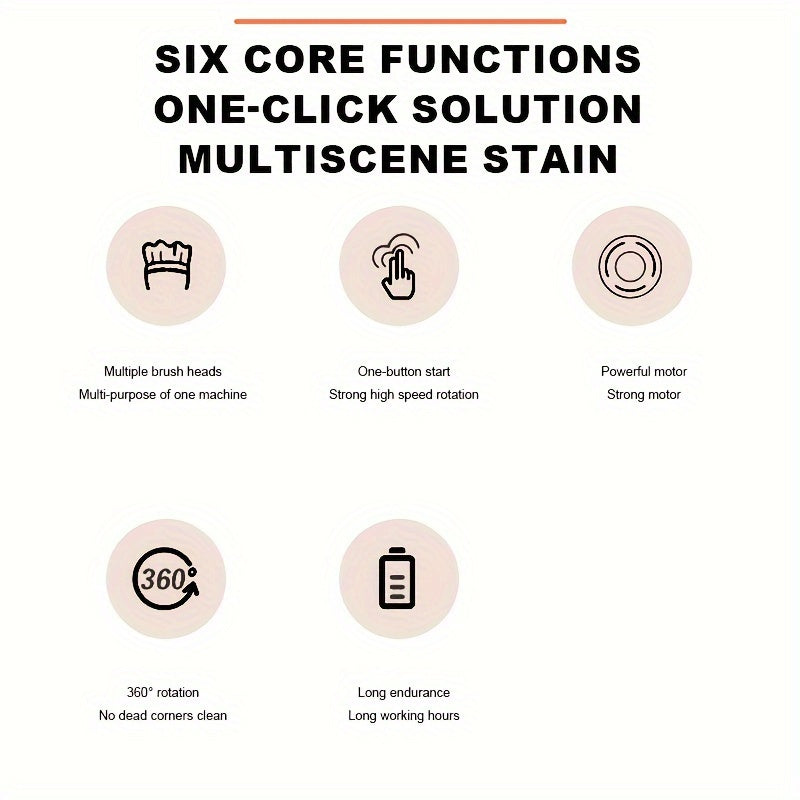 1pc Cordless Power Scrubber – High-Torque, Rechargeable Kitchen Cleaning Brush for Pots, Dishes &amp; Home Use