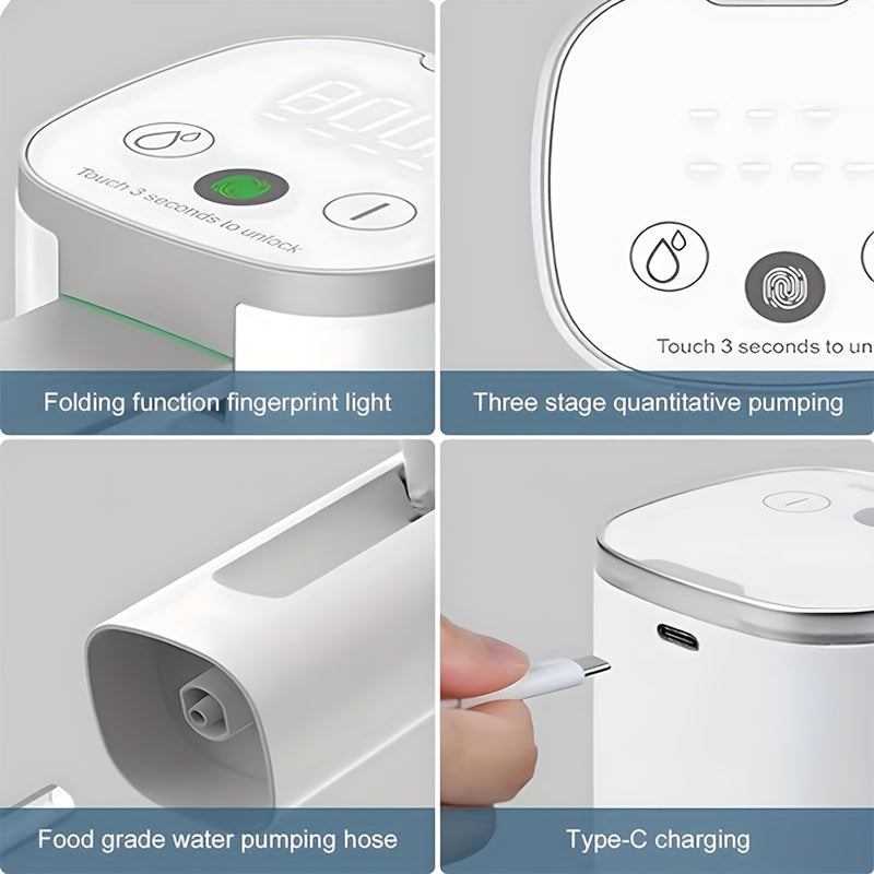 Fingerprint Touch Screen, Digital Display, Foldable Electric Water Pump, Mineral Water, Water Dispenser, Household, Bottled Water, Water Pump