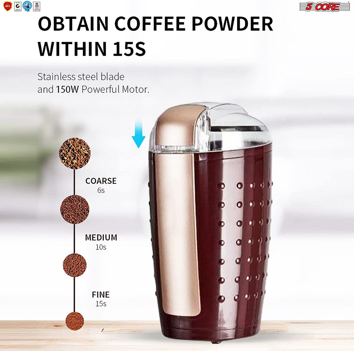 150W Electric Bean Spice 5 Core Coffee Grinder - Stereotech
