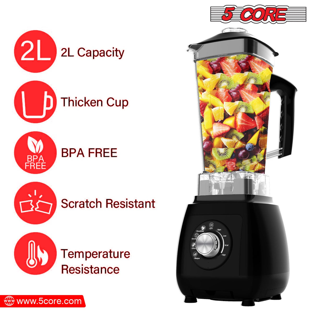 2000W 5Core Juicer Blender Machines - Stereotech