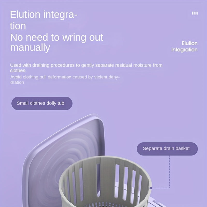 Portable Foldable Mini Washing Machine 2.11gal High Capacity With 3 Modes Deep Cleaning Half Automatic Washt Soft Spin Dry For RV Travel, Camping