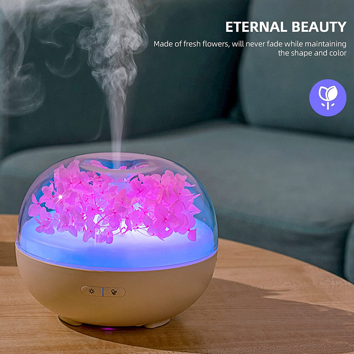 Eternal Flower aromatherapy ultrasonic essential oil diffuser - Stereotech