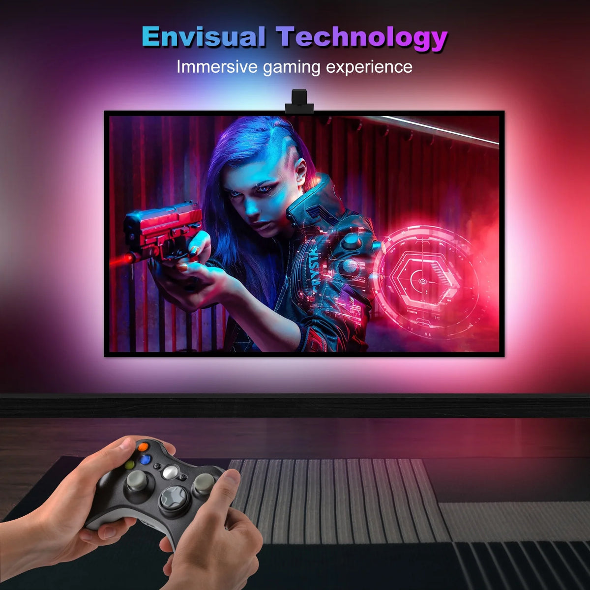 TV LED Backlights with Camera, 16.4Ft RGBIC Wifi TV Backlights for 55-77 Inch Tvs PC, App Control, Video &amp; Music Sync TV Lights, Scene Mode, TV LED Strip Lights for Gaming &amp; Movies