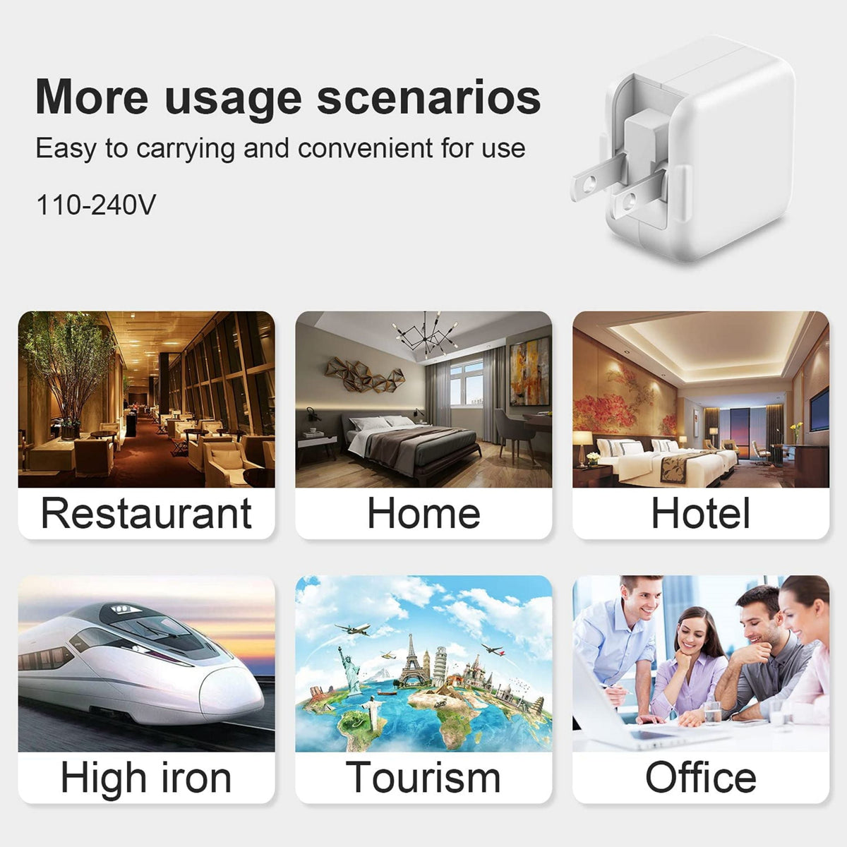 Ipad Charger Iphone Charger-Apple Mfi Certified-12W USB Wall Charger Foldable Portable Travel Plug with USB Charging Cable Compatible with Iphone, Ipad, Ipad Mini, Ipad Air 1/2/3, Airpod Ipad Charger