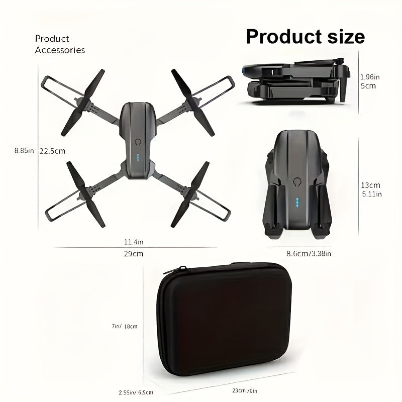 E99 Drone With Camera, Foldable RC Drone, Remote Control Drone Toys For Beginners Men&#39;s Gifts, Indoor And Outdoor Affordable UAV, Christmas Halloween Thanksgiving Gift - Stereotech