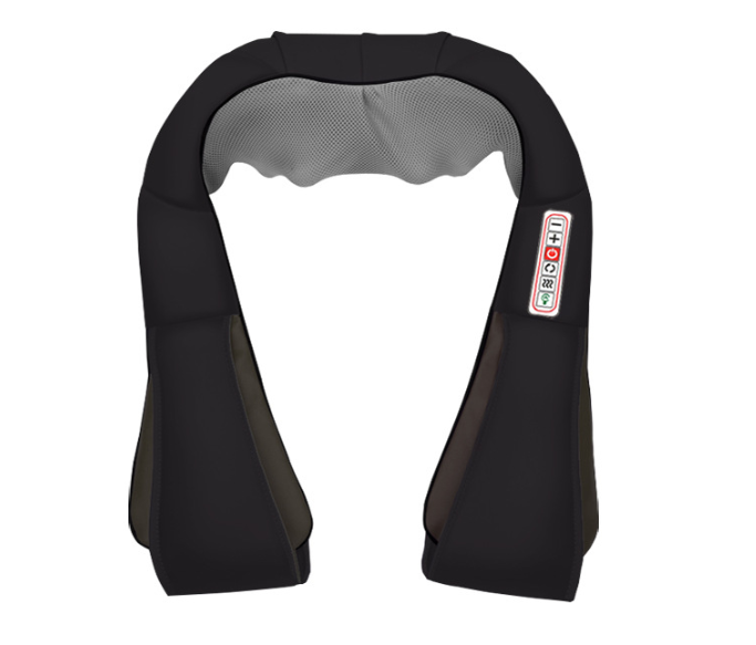 Color: Black, Model: 6keys-EU plug, Plug:  - Car U Shape Electrical Shiatsu Back Neck Shoulder Body Massager Infrared Heated Kneading Car Home Massager