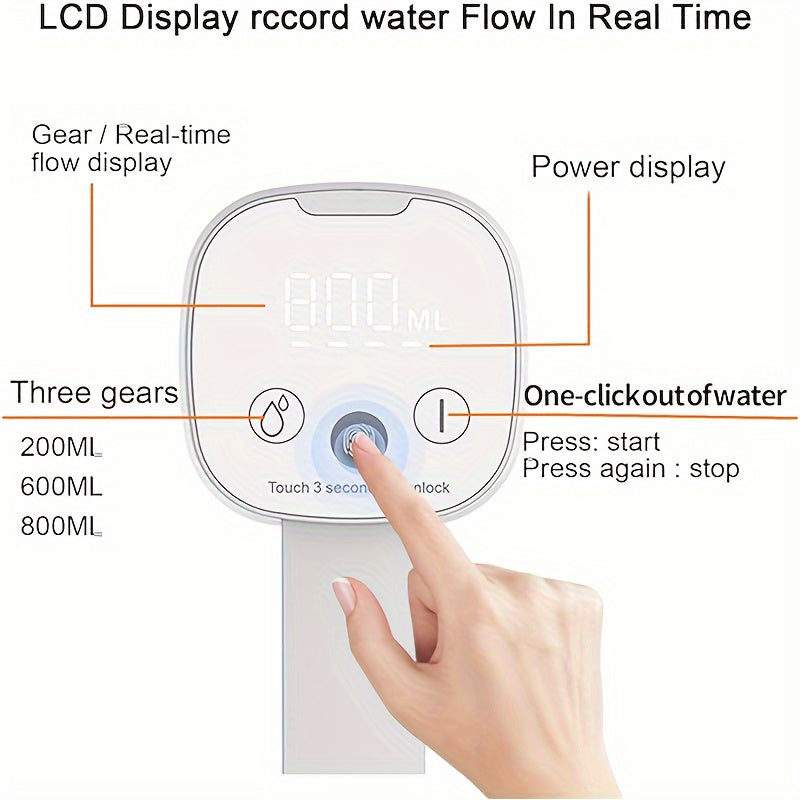 Fingerprint Touch Screen, Digital Display, Foldable Electric Water Pump, Mineral Water, Water Dispenser, Household, Bottled Water, Water Pump