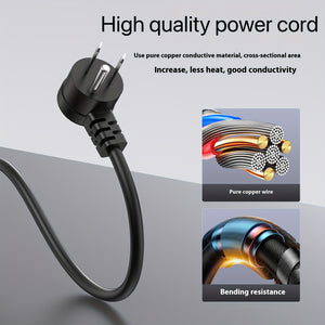 small and compact Black/white power strip, 3.9ft extension cord with 6 AC power outlets and 2 USB and 1 Type-C ports with flat corner plugs, convenient for travel, suitable for home/office