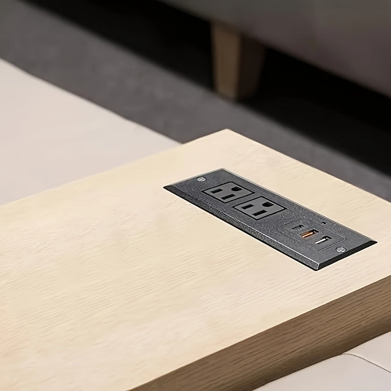 Type-C Conference Recessed Power Strip Socket, 20W PD Fast Charging USB-C Power Strip, with 2 Outlets &amp; 2 USB-A Ports &amp;1 USB-C Port, 6.5ft Extension Cord, Conference Table Hidden Outlet