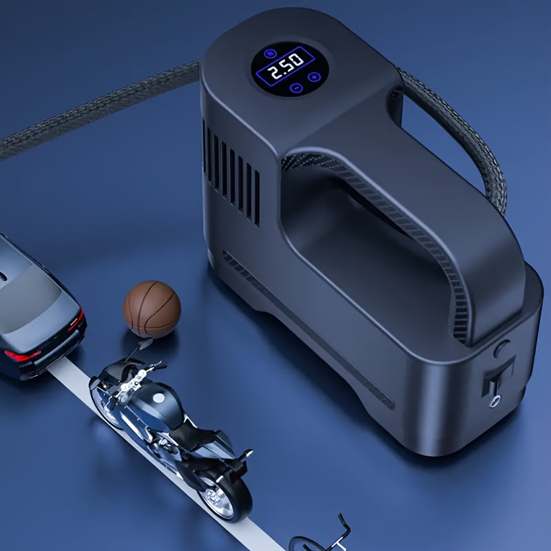 1pc Portable Air Compressor Pump, Corded Digital Tire Inflator, Car Air Pump, For Car Motorcycle LED Lights Tire Inflator