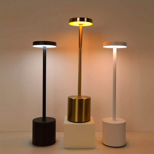 1pc Modern I-Shaped Cordless Touch Desk Lamp - Rechargeable, Tri-Color, Simple Design, LED Light, Bedside, Nightstand, Restaurant, Bar, Bedroom Decoration, Atmosphere Lamp with Touch Control