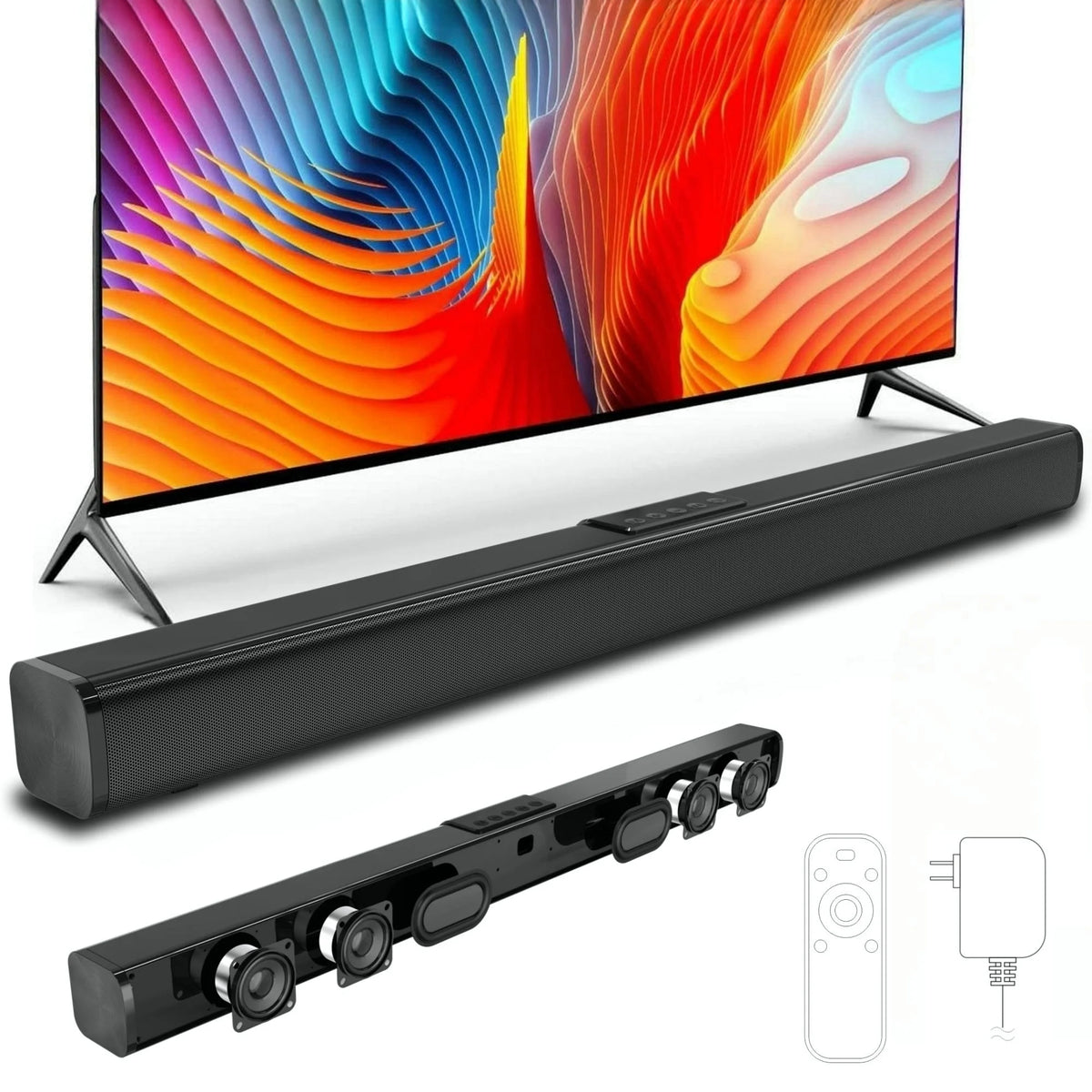 Sound Bars for TV, 30&quot; Soundbar with Subwoofer, Wireless Bluetooth 5.0 Sound Bar, 3D Surround Sound Wall Mountable TV Speakers for Home Theater, Remote Control, Black