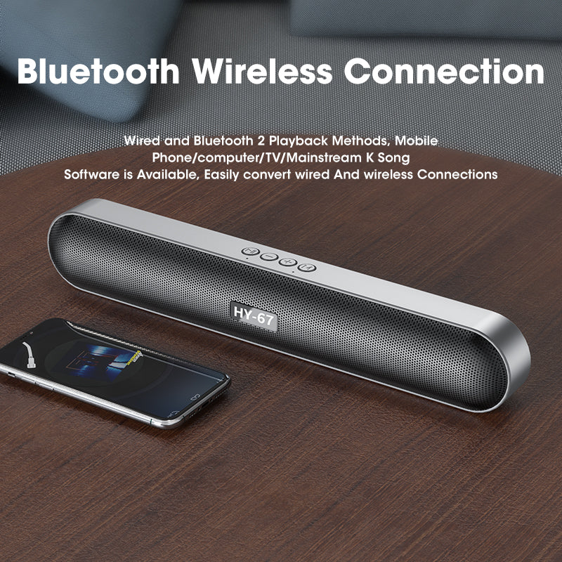 Computer Soundbar Desktop Bluetooth Speakers Rechargeable 6D Deep Bass Stereo Subwoofer AUX Wired for Laptop PC TV Loudspeaker