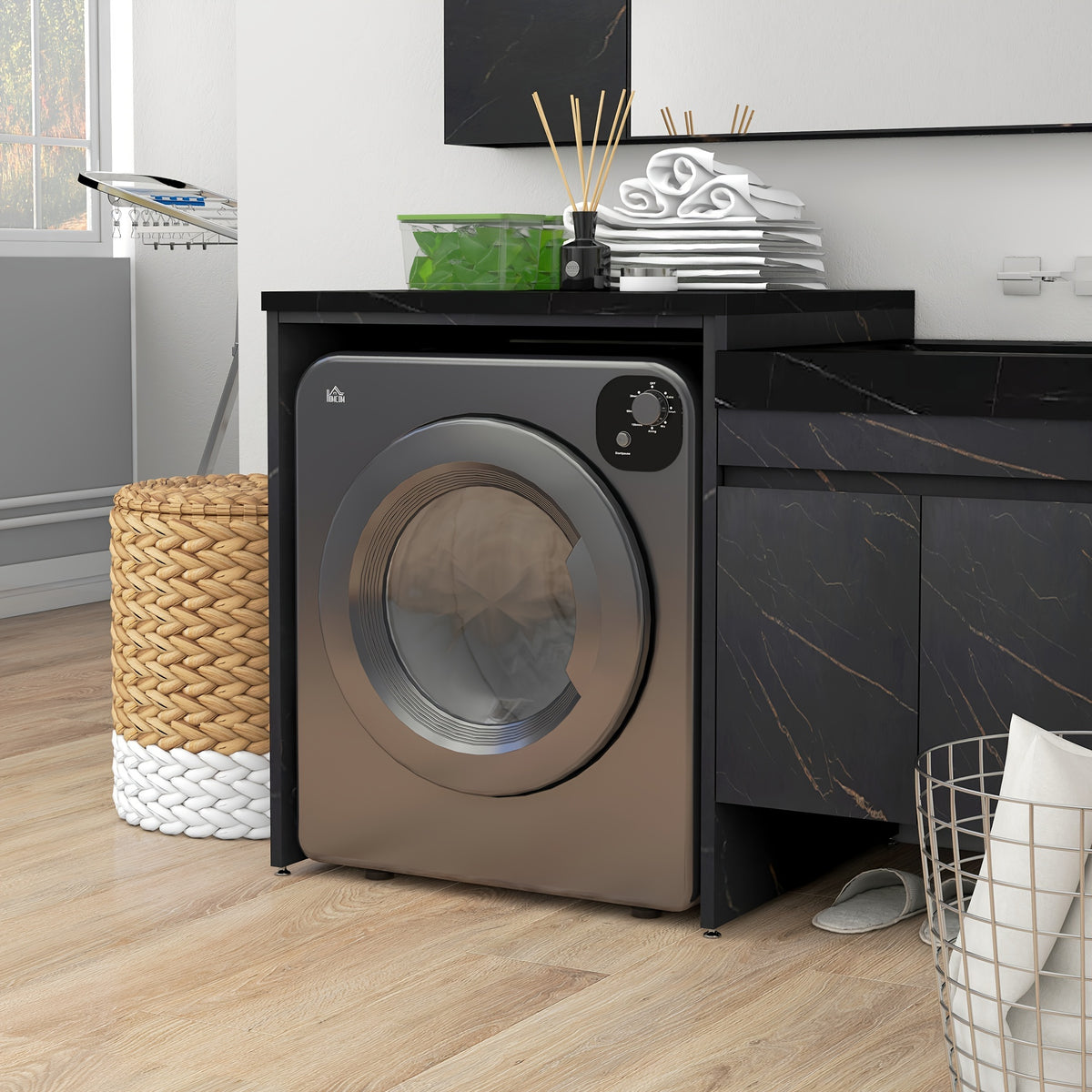 Electric Portable Dryer Compact Laundry Dryer Machine 1300W 13.2lbs Capacity Stainless Steel Tub 3.22 Cu. Ft. Tumble Dryer With 7 Drying Modes For Apartment Dorm (Grey)