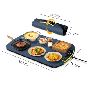 COLDFILL Electric Warming Tray - Foldable Food Warming Mat With 8 TEMP Setting, Full-surface Heat In 5s, 4 Hours Auto-off, Easy To Clean With Nano-Material, For Buffet, For Party, For Gathering
