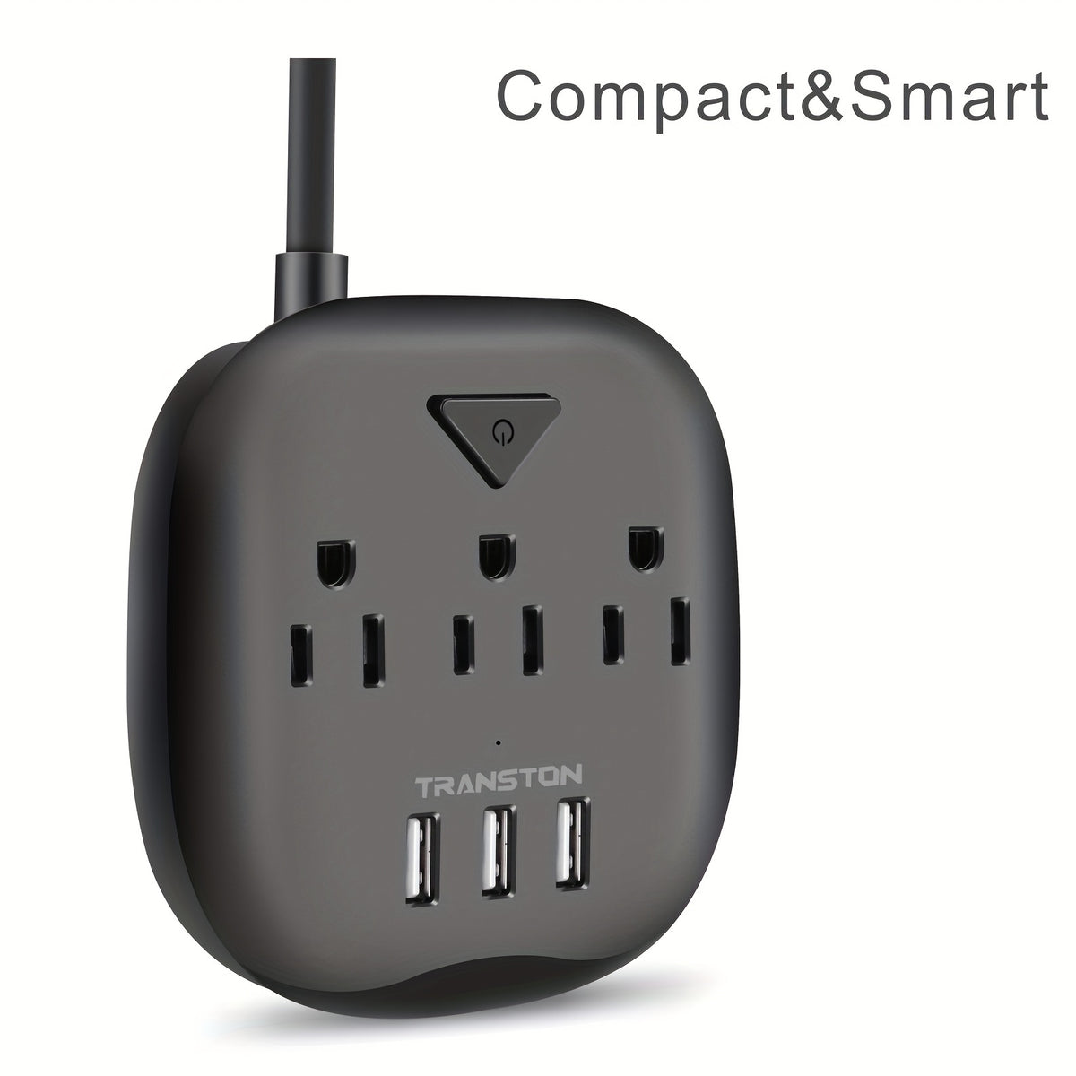 With Surge Protector, Flat Plug, Power Board With Switch, 3 Sockets, 3 USB Ports, Desktop Charging Station, Fast Charging, Fireproof, 5ft Sturdy And Durable Extension Cord, Suitable For Home And Office, Black