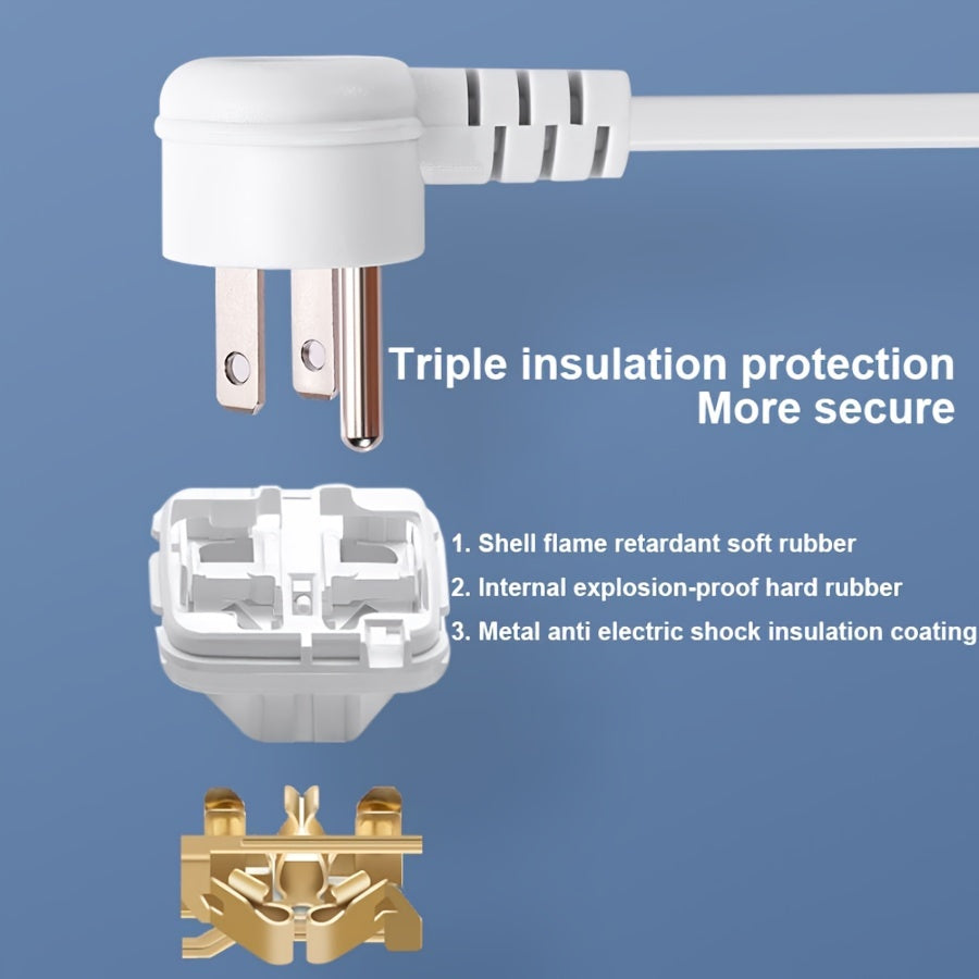 US Plug, Flat Power Socket, 3 Plugs/2 USB Interfaces/1 Type-C, Compatible With Full Range, Power: 1250W