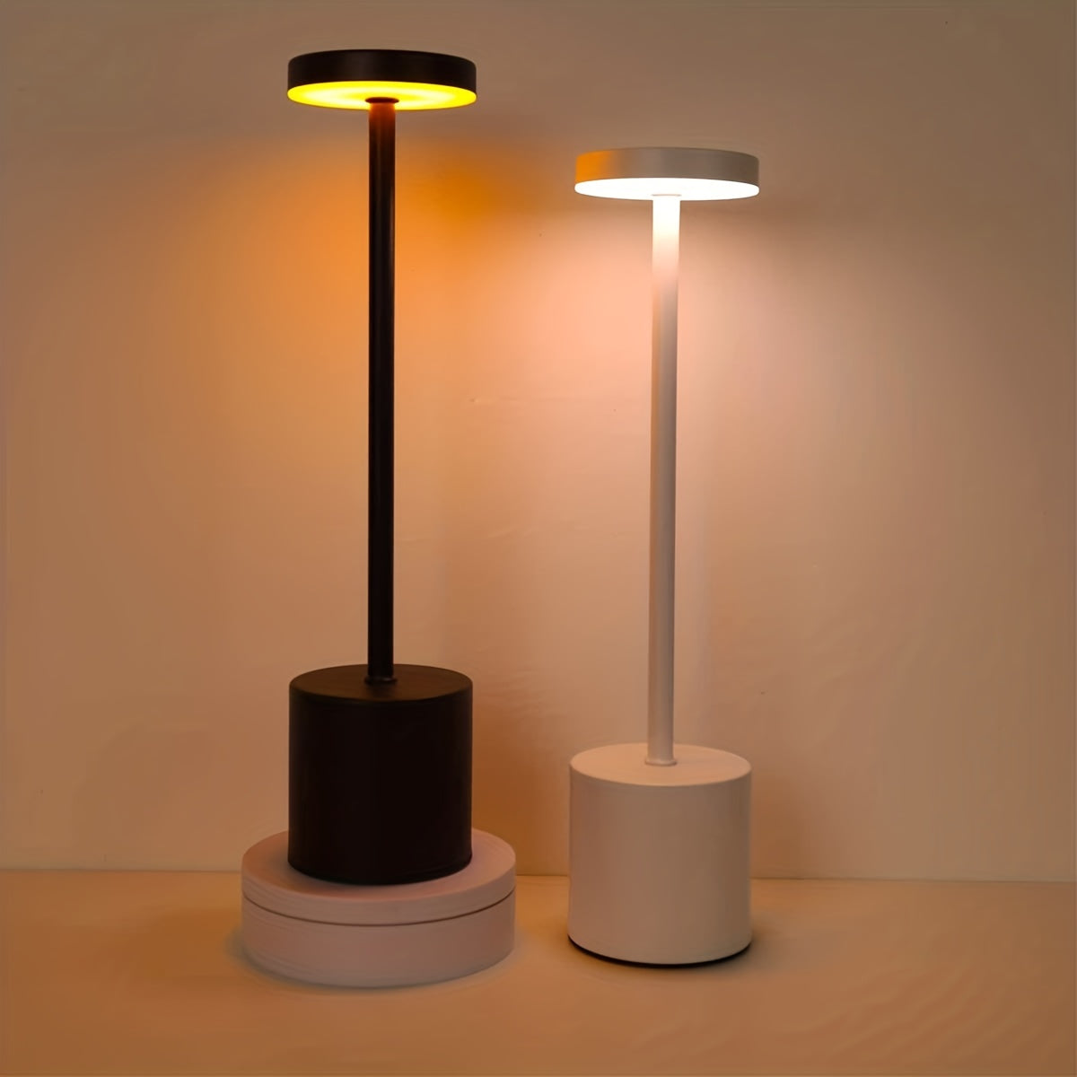 1pc Modern I-Shaped Cordless Touch Desk Lamp - Rechargeable, Tri-Color, Simple Design, LED Light, Bedside, Nightstand, Restaurant, Bar, Bedroom Decoration, Atmosphere Lamp with Touch Control