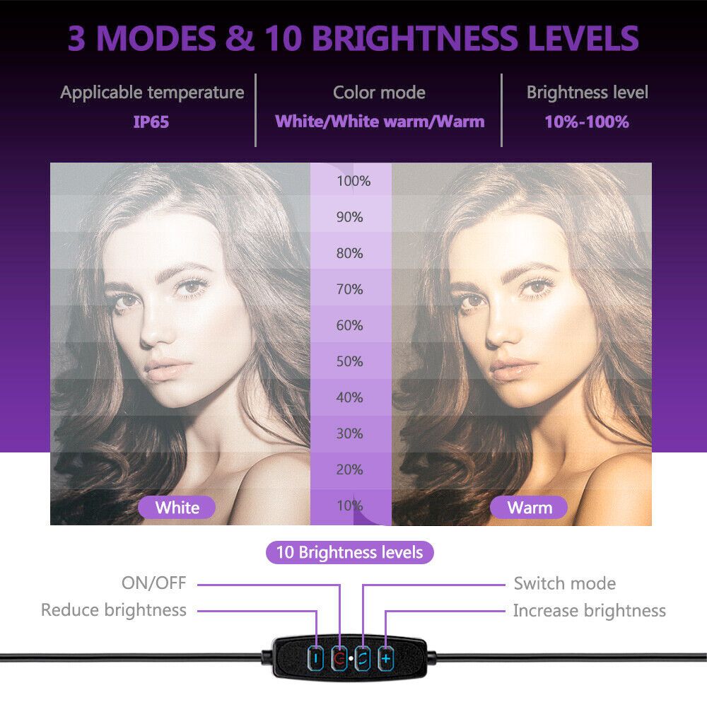 LED Ring Light With Phone Tripod Stand Kit 10&quot; - Stereotech