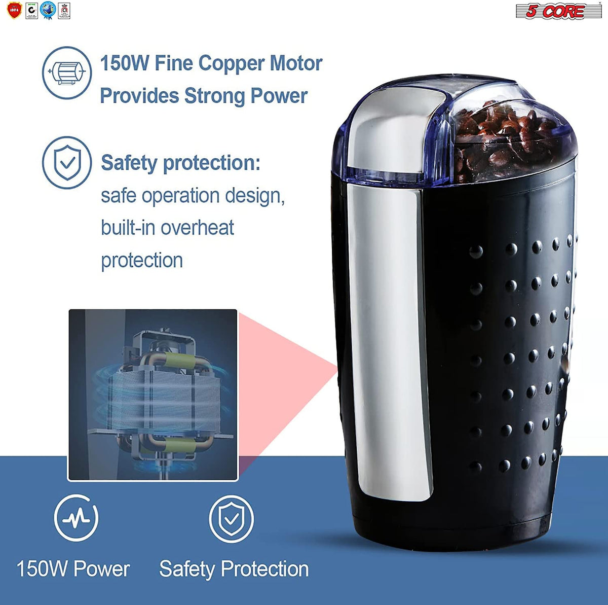 150W Electric Bean Spice 5 Core Coffee Grinder - Stereotech