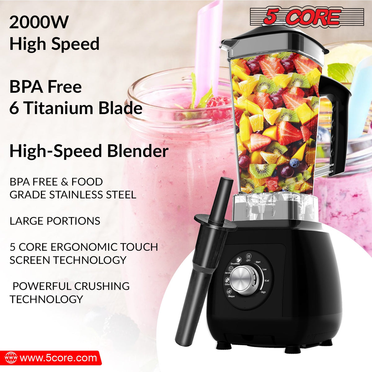 2000W 5Core Juicer Blender Machines - Stereotech