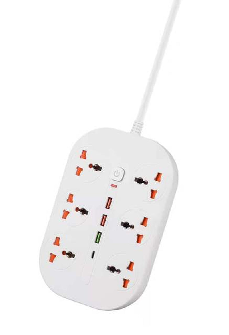 PC Power Strip Multi Plug with 5 AC Outlets QC3.0 18W 3 USB Fast Charging Ports Socket Adapter US UK EU AU Timer Power Socket
