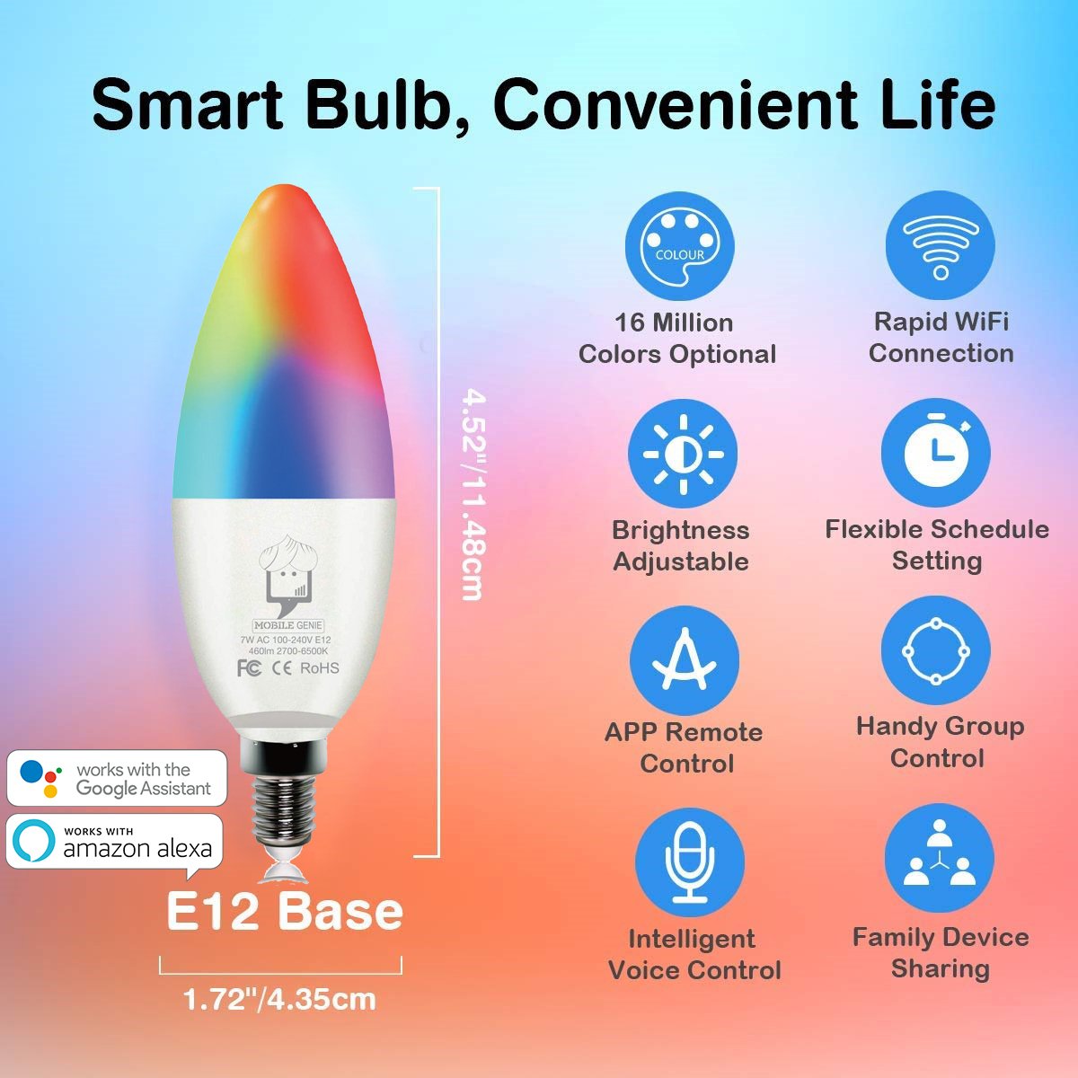 Genie Smart LED Candelabra Bulb E12 - Stereotech