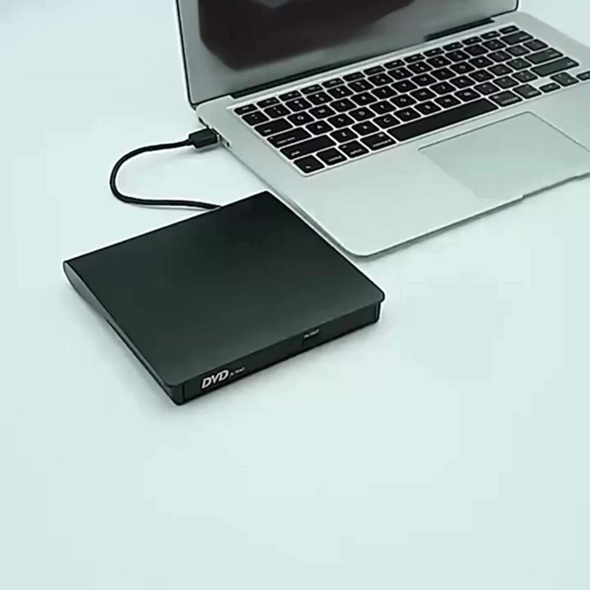 Portable USB 2.0 External CD DVD Drive - Slim CD-RW Drive with DVD-RW Burner, Writer, and Player for Laptop, Notebook, PC, and Desktop Computer - Plug and Play, High-Speed Data Transfer, and Compatible with Windows and Mac