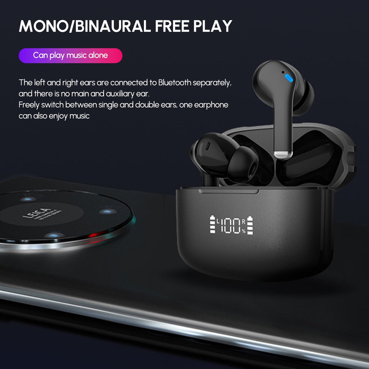 Dual Noise Cancelling True Wireless Earbuds Bluetooth Headphones