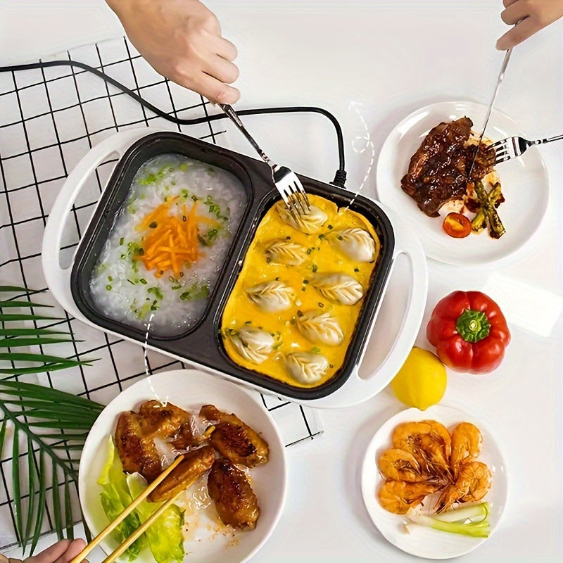 1pc White 110V Multifunctional Cooking Pot, Suitable For Family Dinner